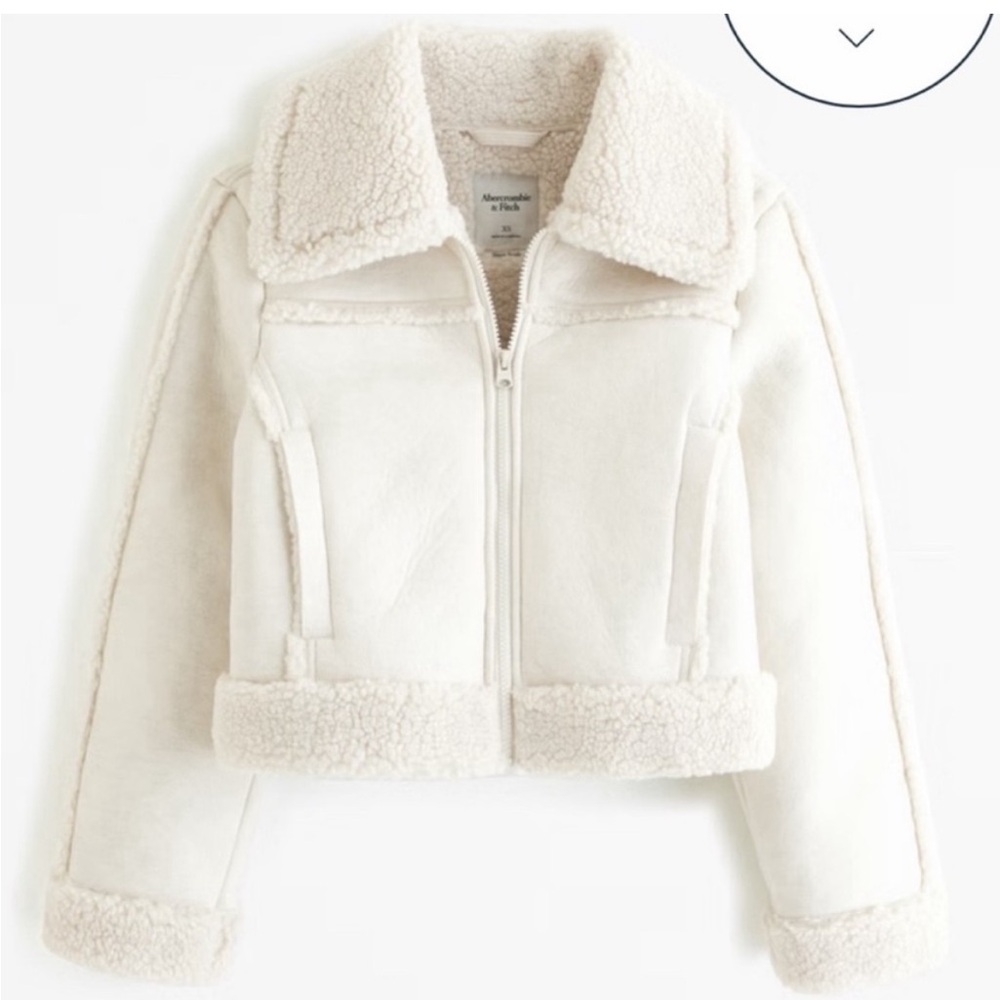 Abercrombie Vegan Suede Sherpa cropped jacket
